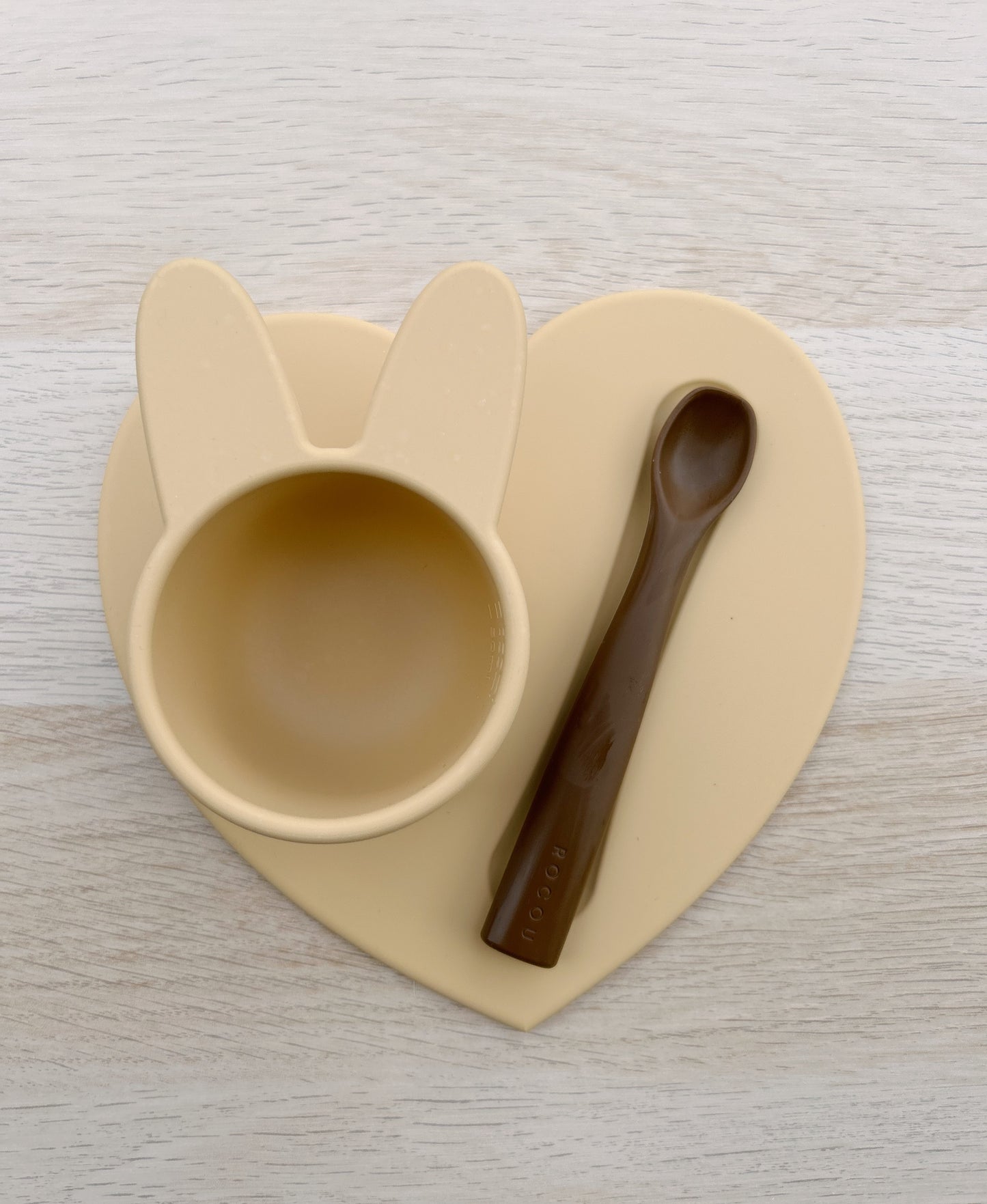 Silicone Bowl + Heart Mat + Spoon Set