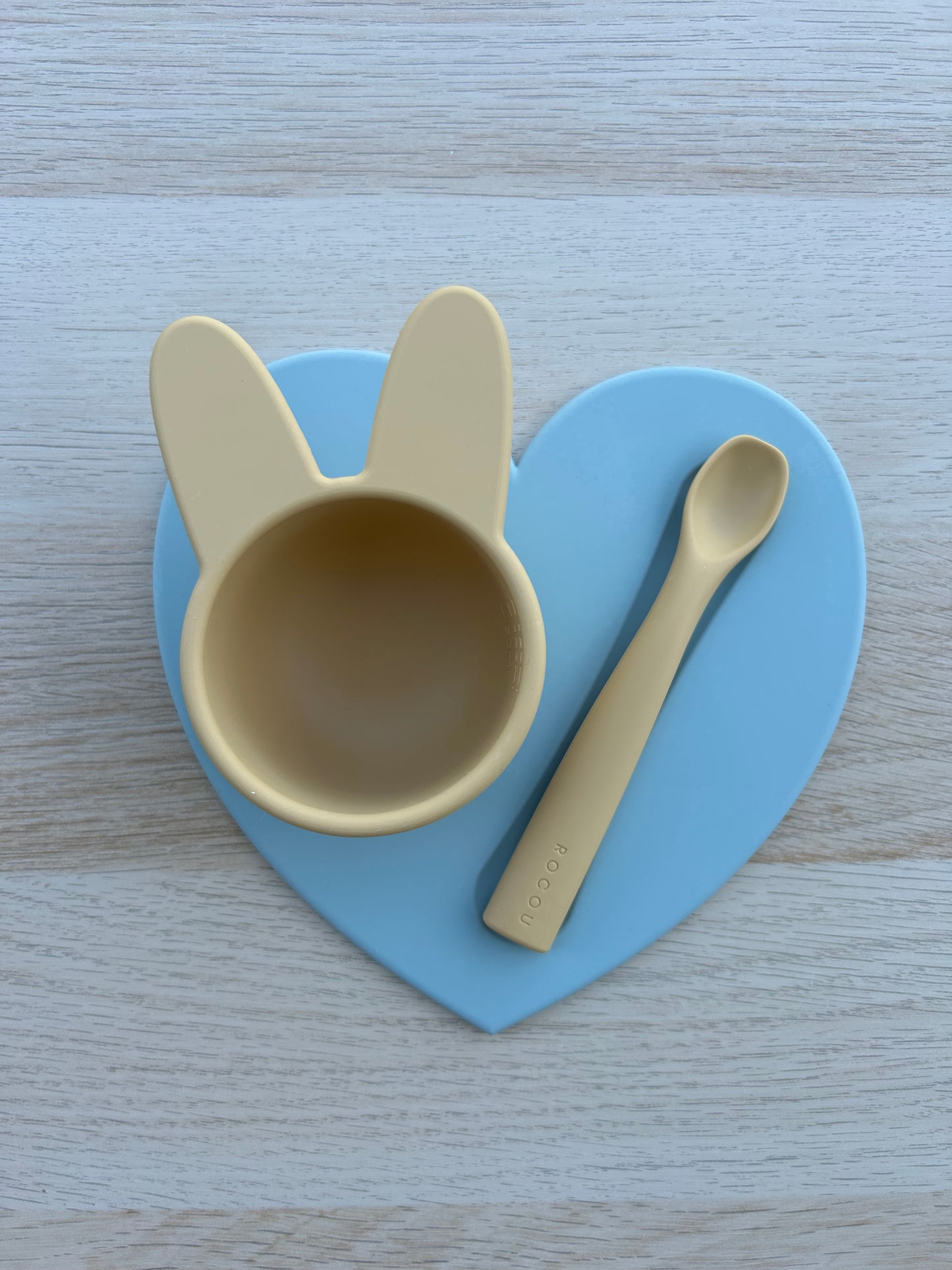 Silicone Bowl + Heart Mat + Spoon Set