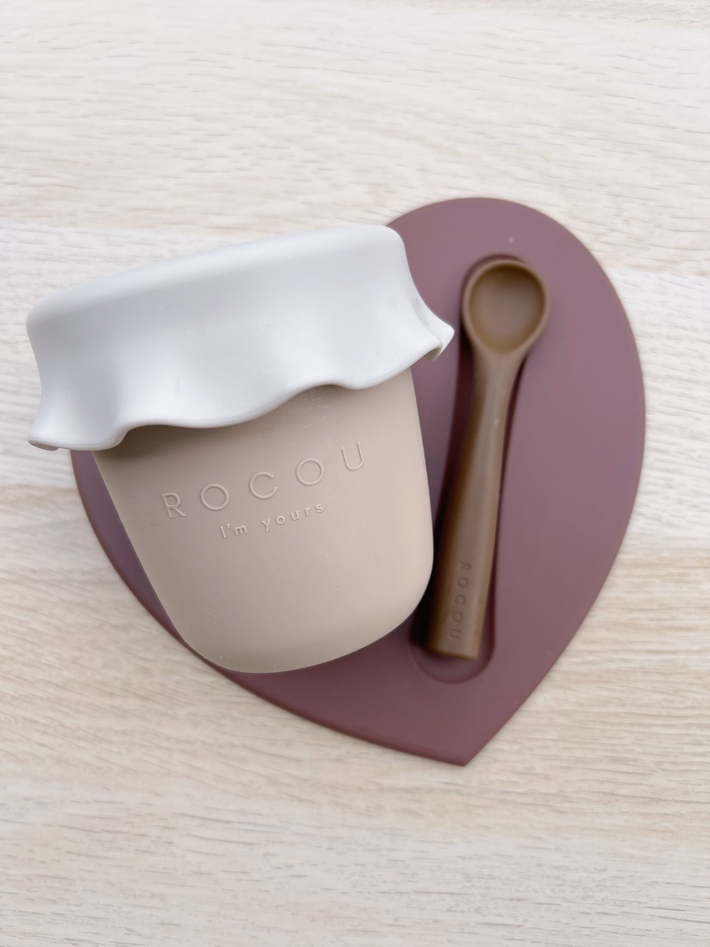 Silicone Bowl + Heart Mat + Spoon Set
