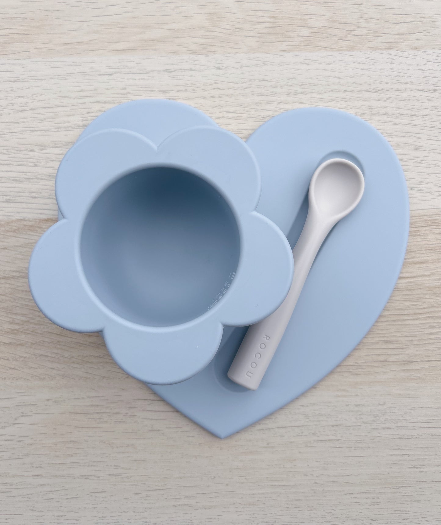 Silicone Bowl + Heart Mat + Spoon Set