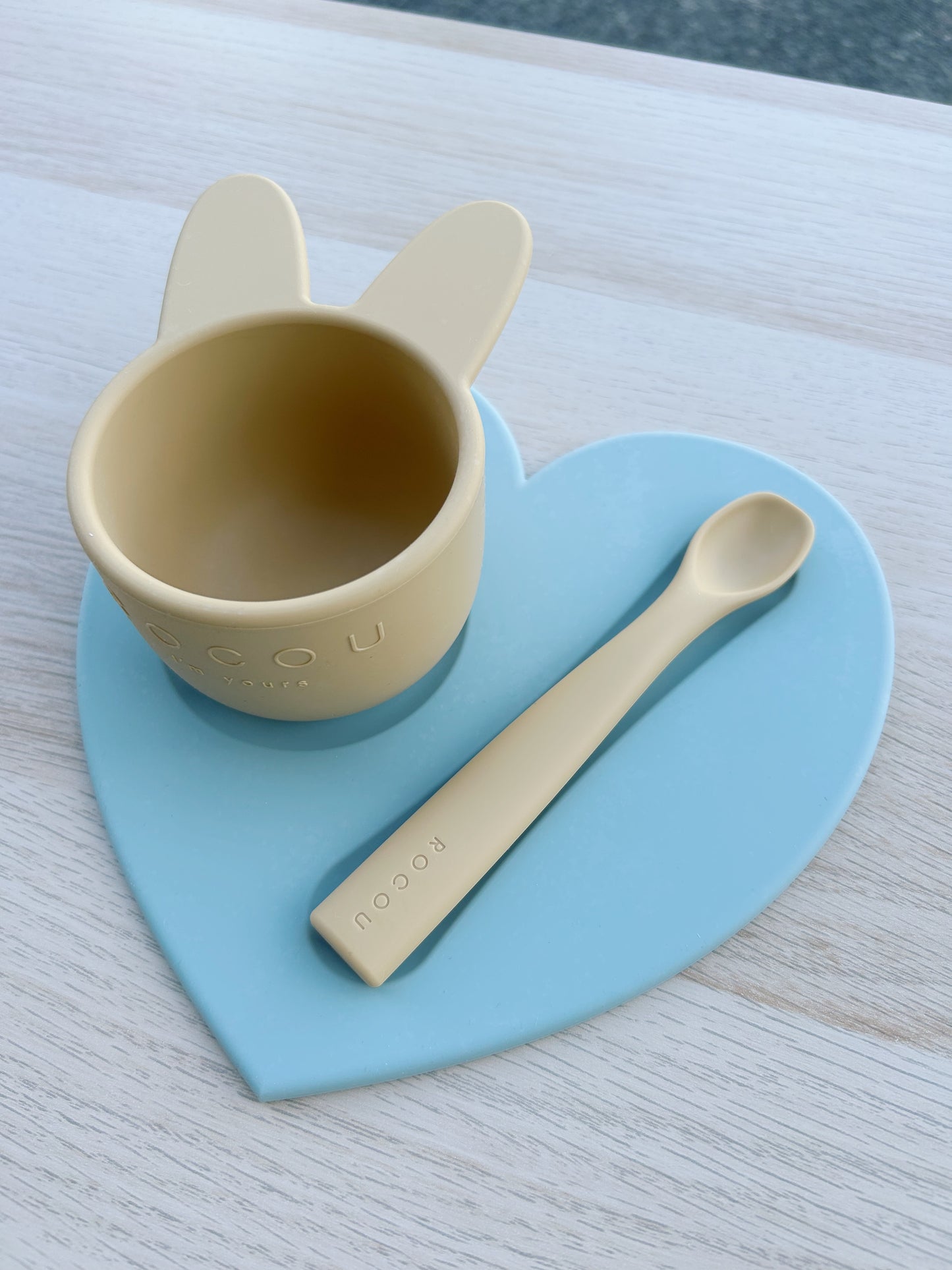 Silicone Bowl + Heart Mat + Spoon Set