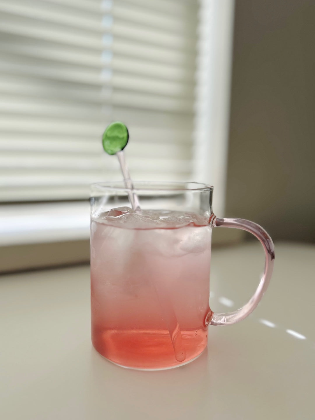 Coloured Handle Glass Mug