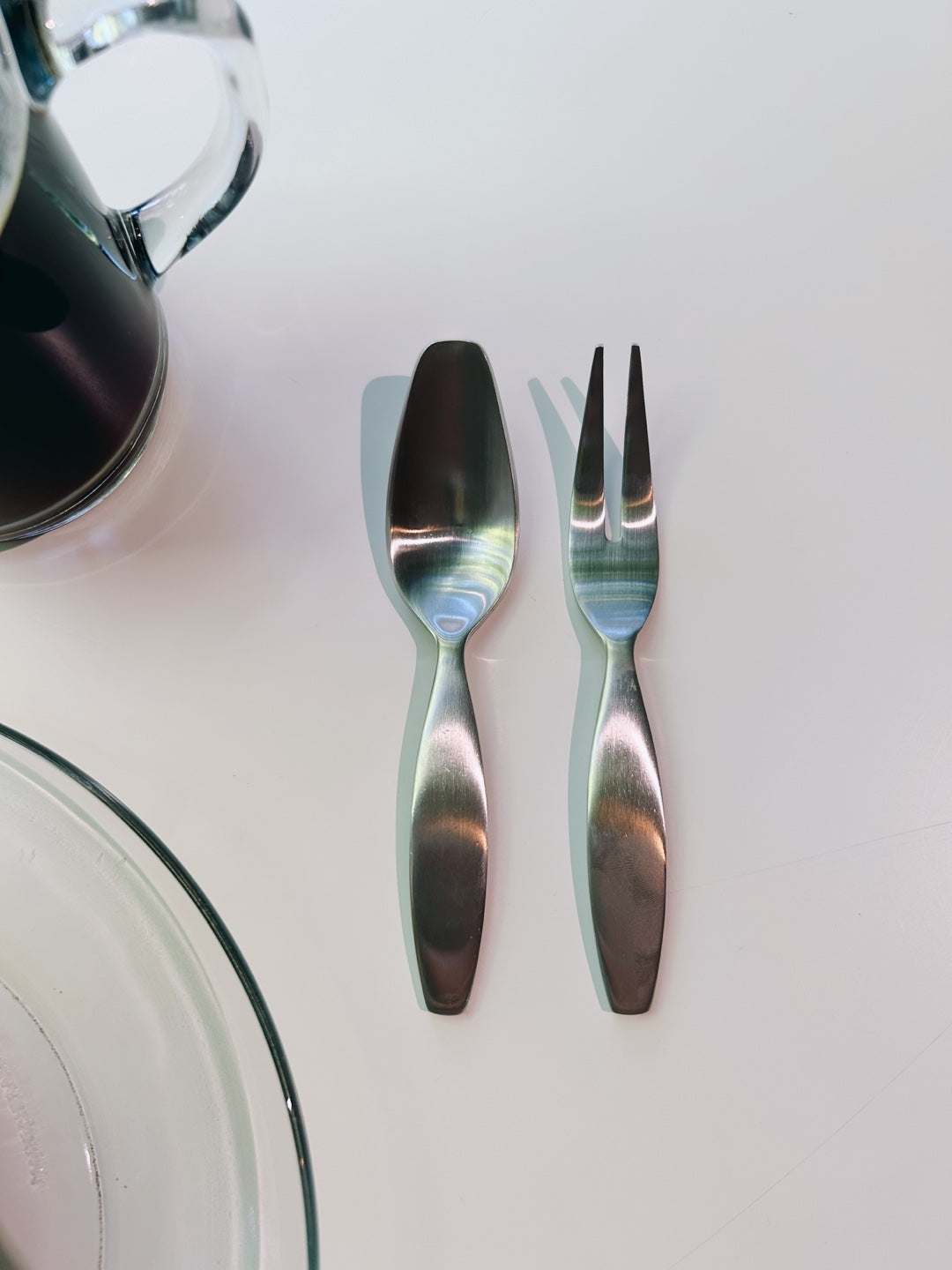 Almond Dessert Spoon and Fork Set