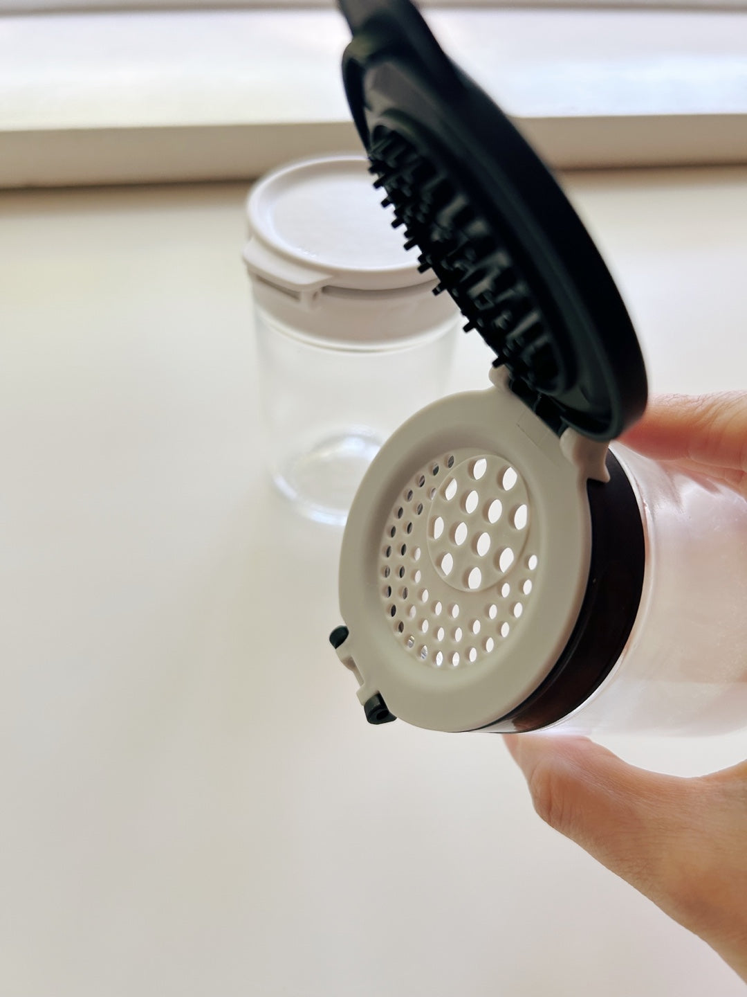 Dual Lid Glass Spice Jars