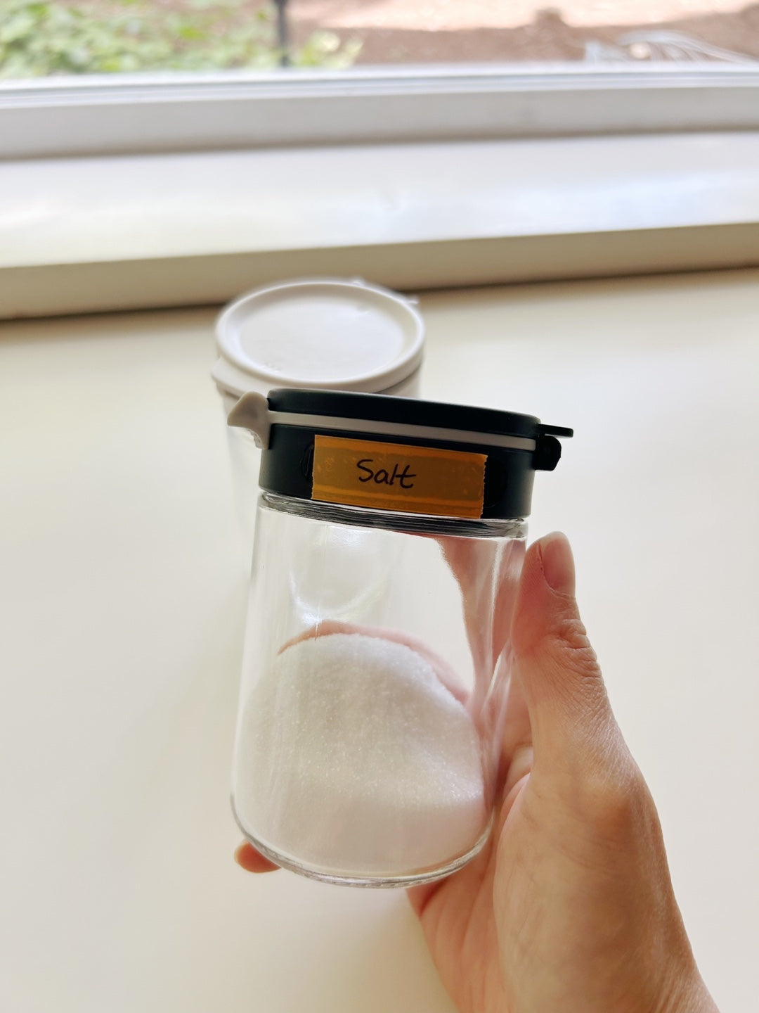 Dual Lid Glass Spice Jars
