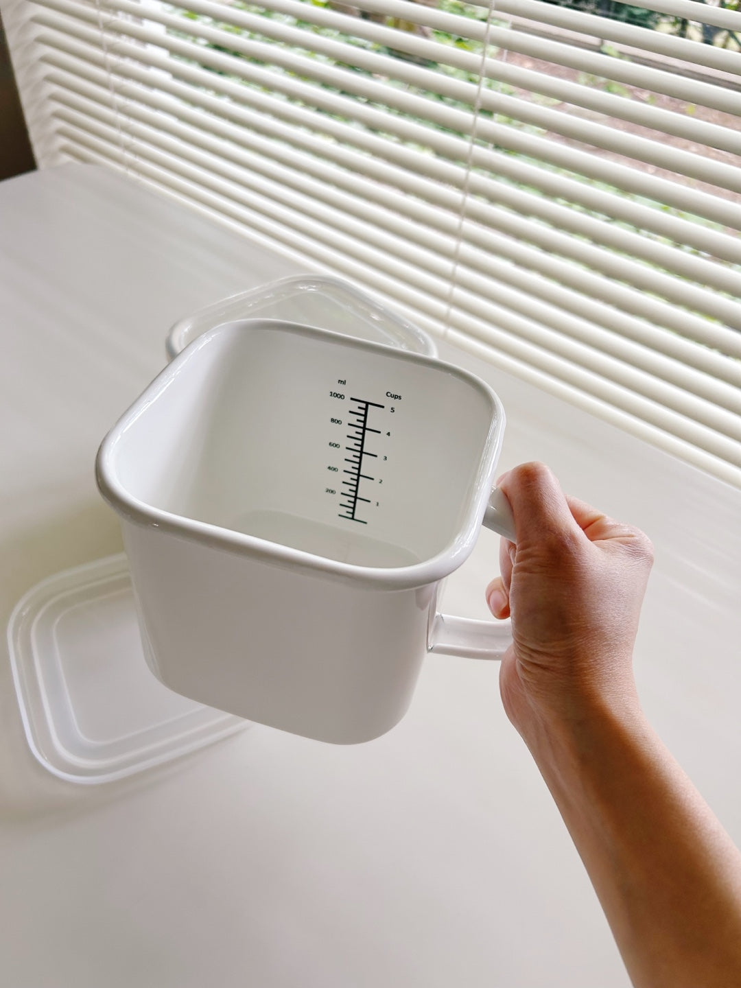 Enamel Canister Pot (Square)