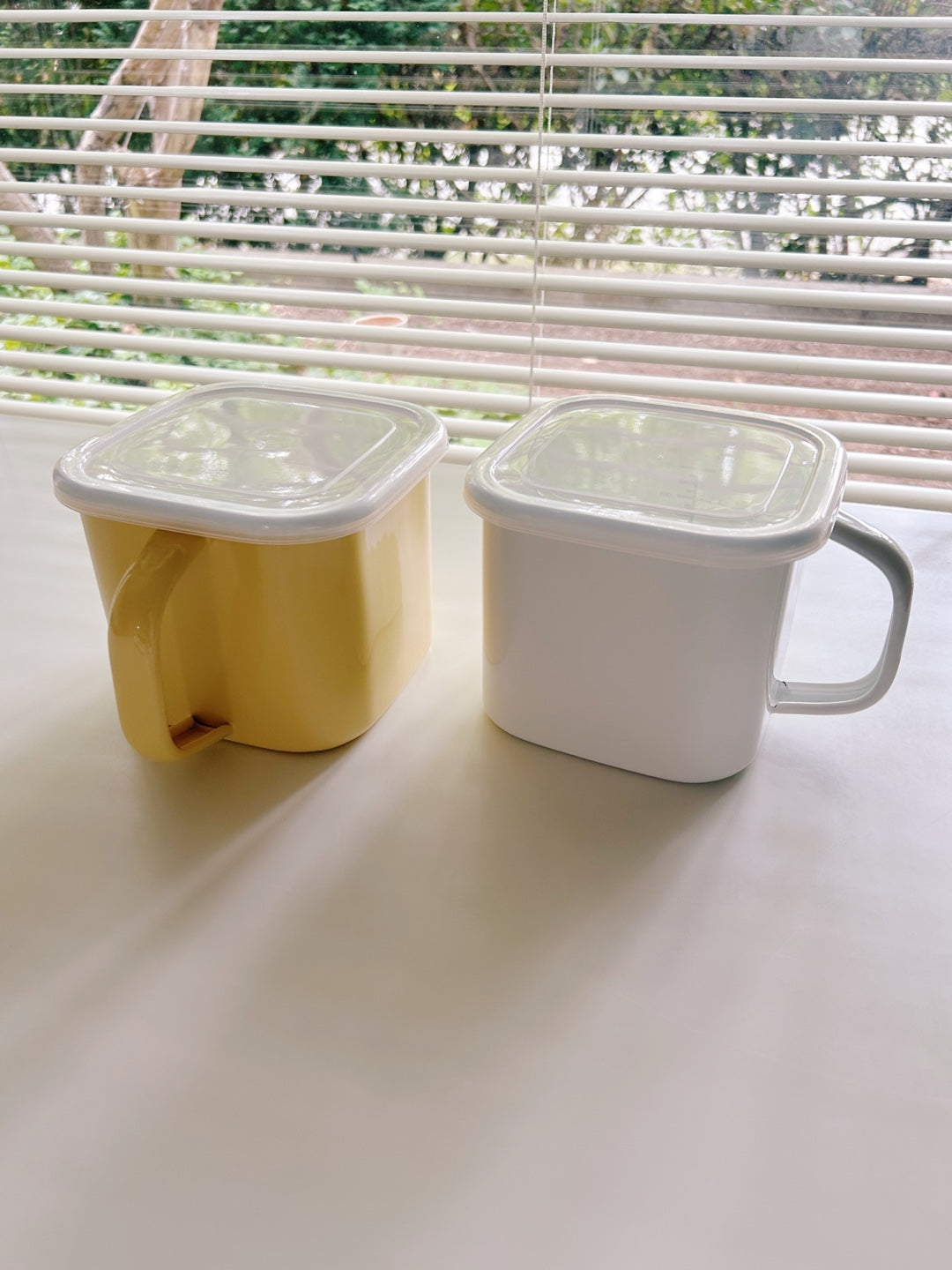 Enamel Canister Pot (Square)