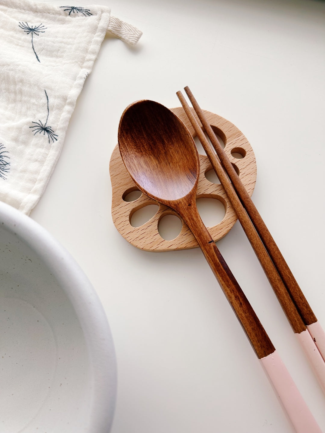 Lotus Root Wooden Rest / Coaster