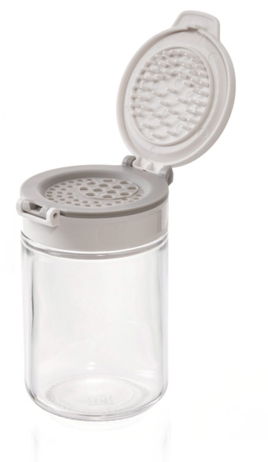 Dual Lid Glass Spice Jars
