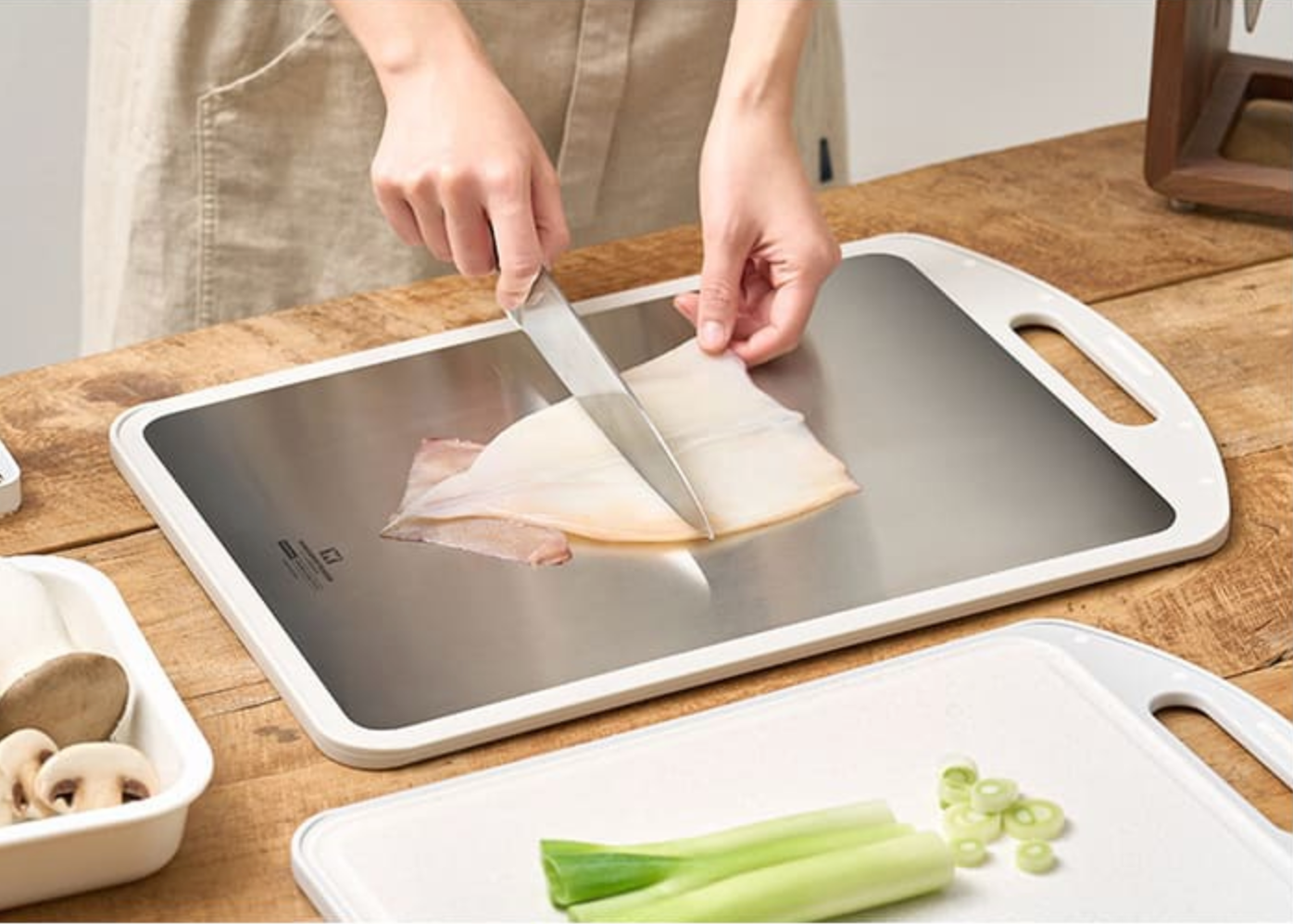 New) Double Sided Stainless Cutting Board