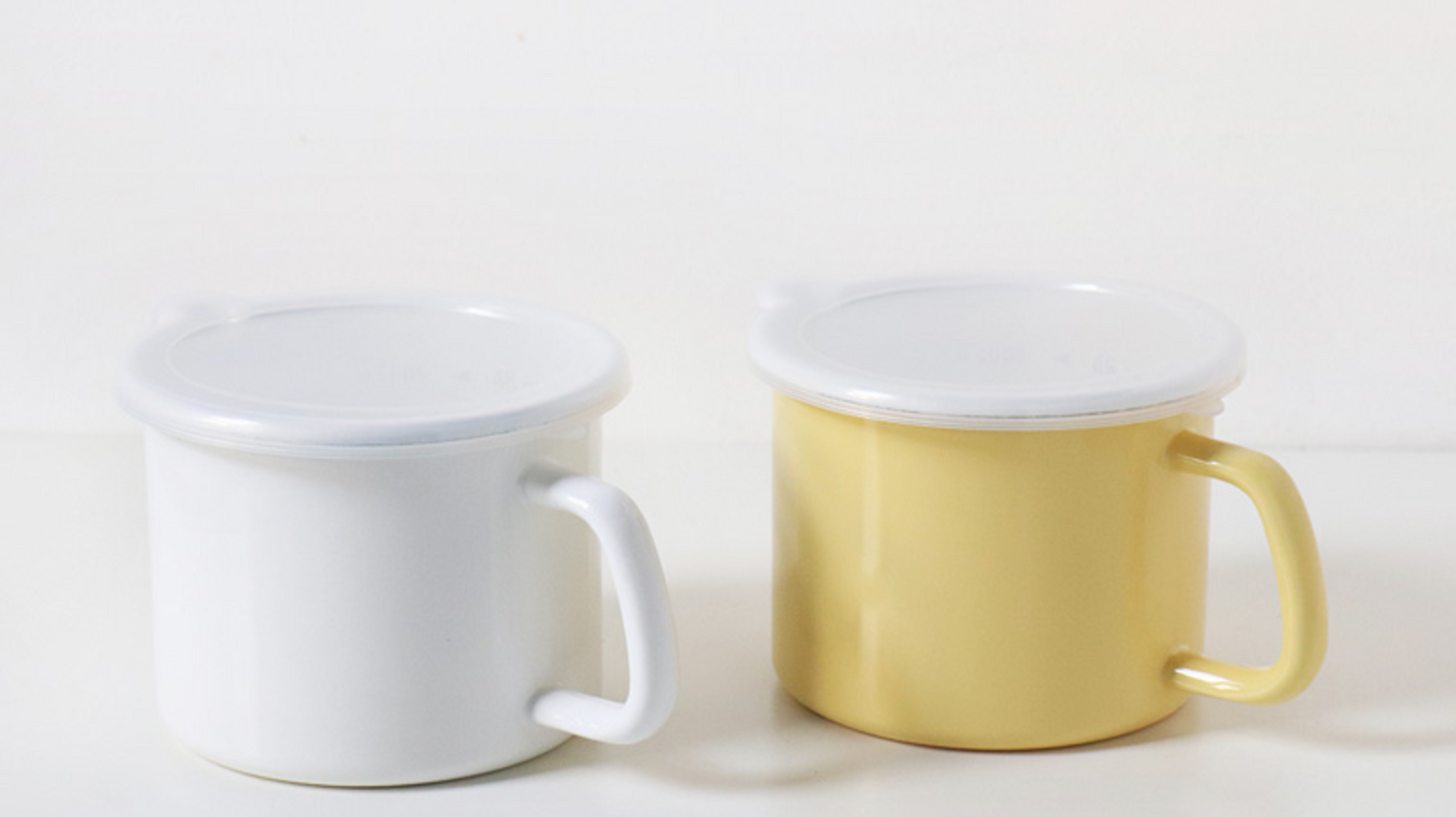 Enamel Canister Pot (Round)