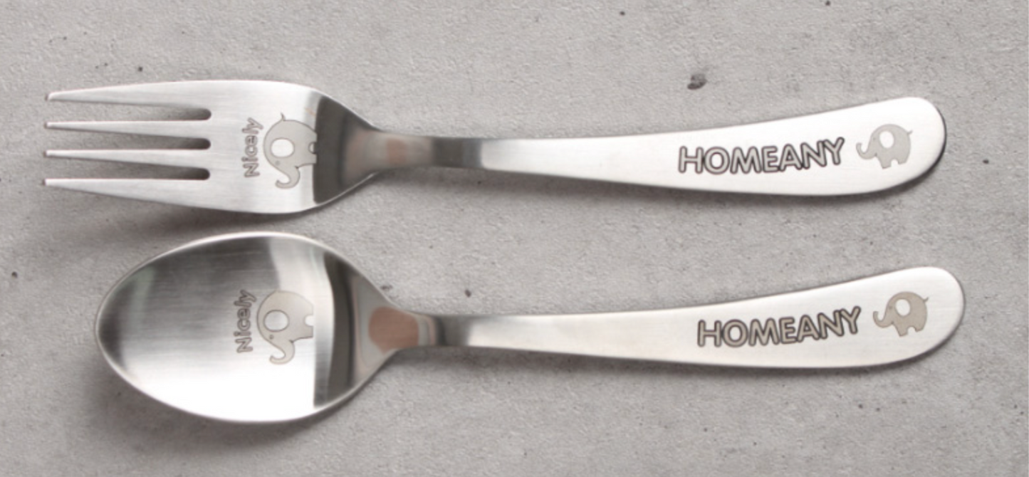 All Stainless Kids Spoon+Fork Set