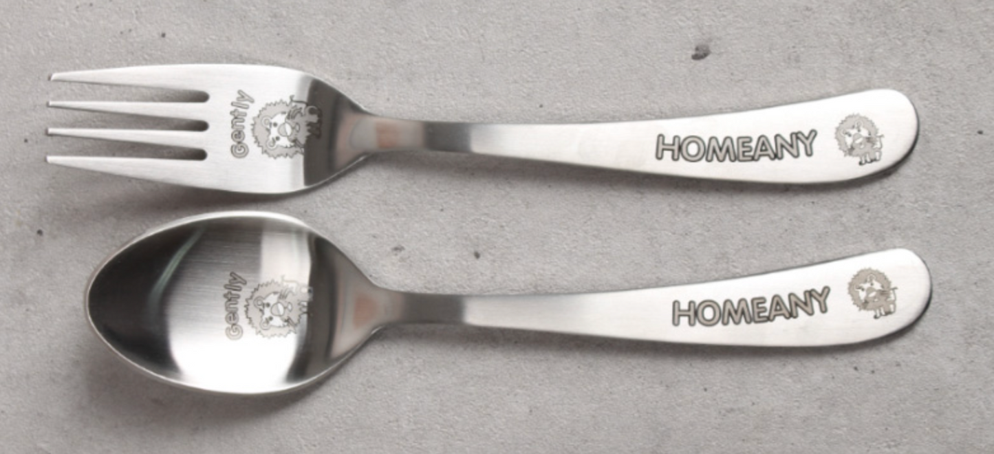 All Stainless Kids Spoon+Fork Set