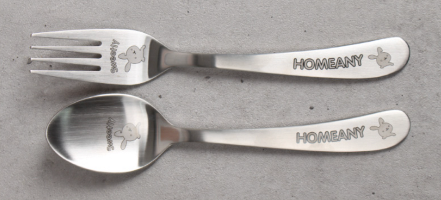 All Stainless Kids Spoon+Fork Set