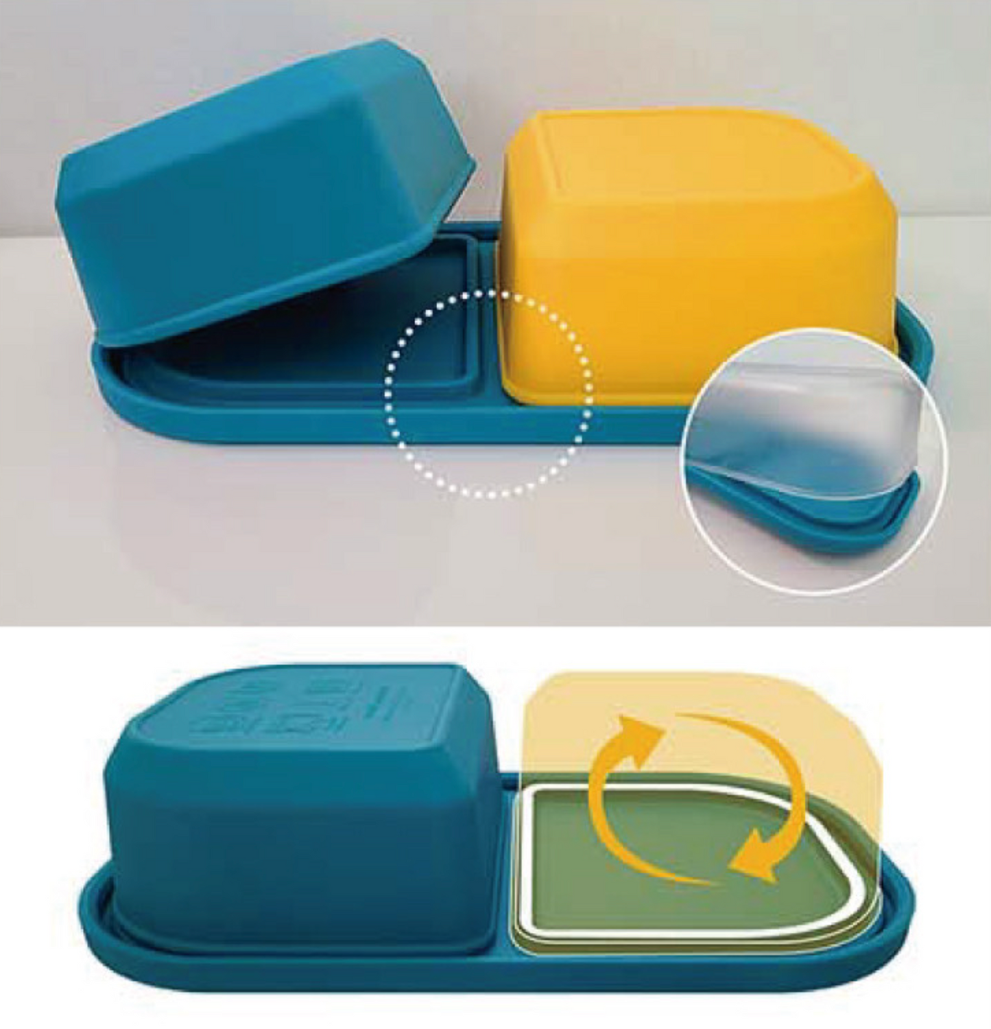 ocean blue silicone lunchbox