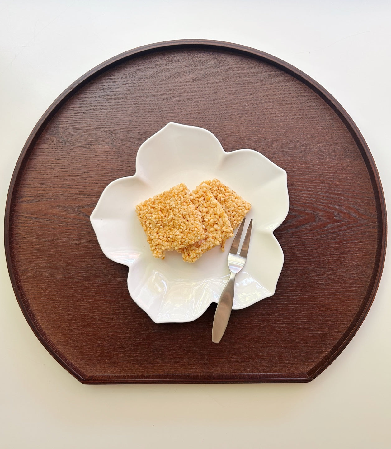 Half Moon Lacquered Wooden Tray