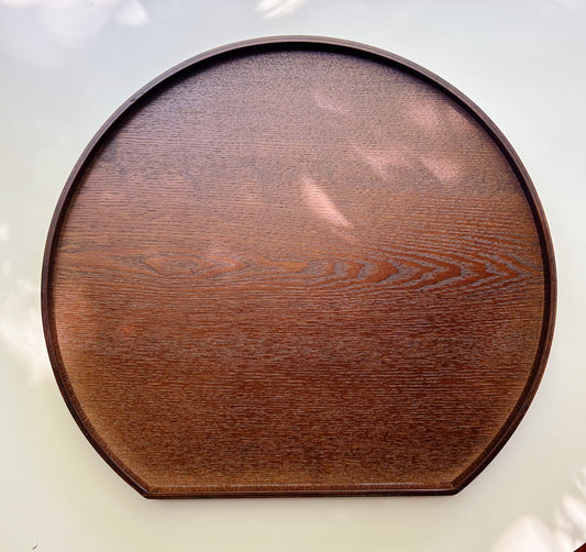 Half Moon Lacquered Wooden Tray