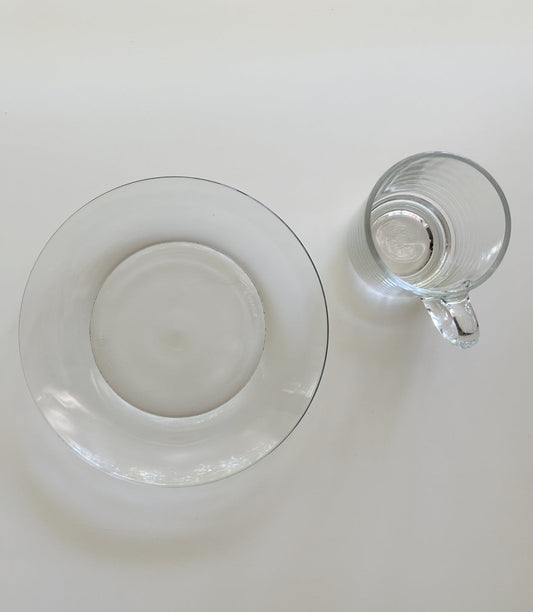 Glass Mug and Plate Set