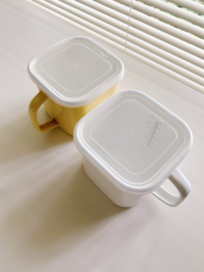 Enamel Canister Pot (Square)