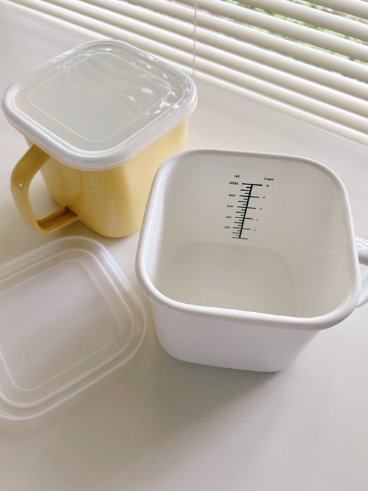 Enamel Canister Pot (Square)