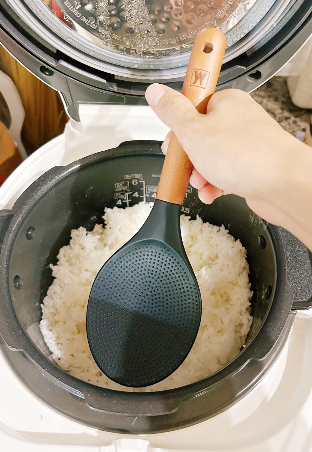 Wooden Handle Silicone Nonstick Rice Paddle