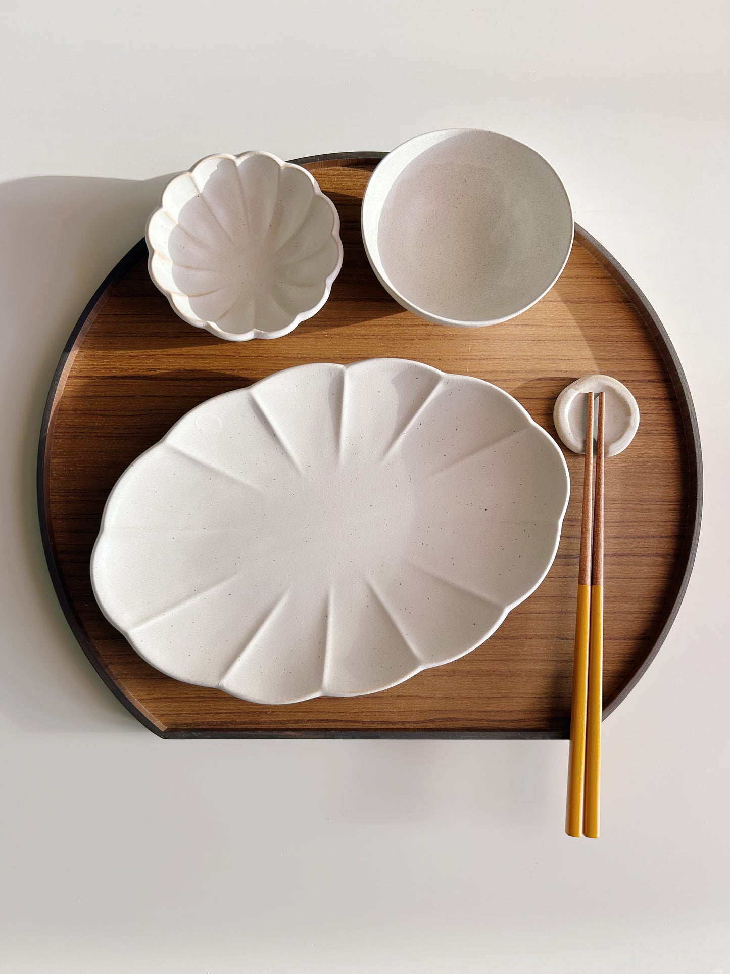 Half Moon Lacquered Wooden Tray (New Colors!)
