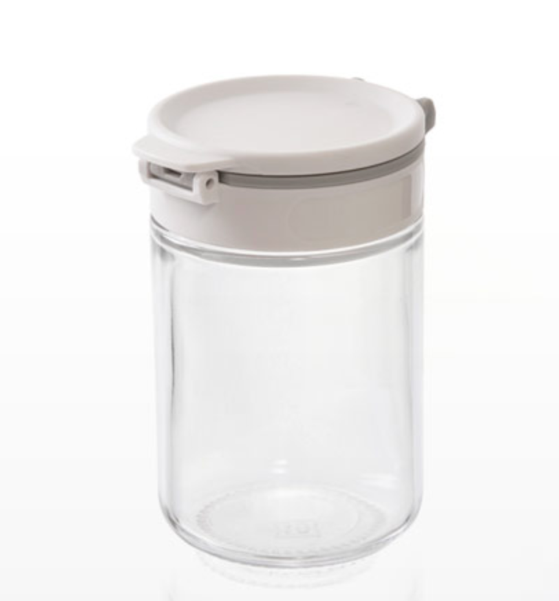 Dual Lid Glass Spice Jars