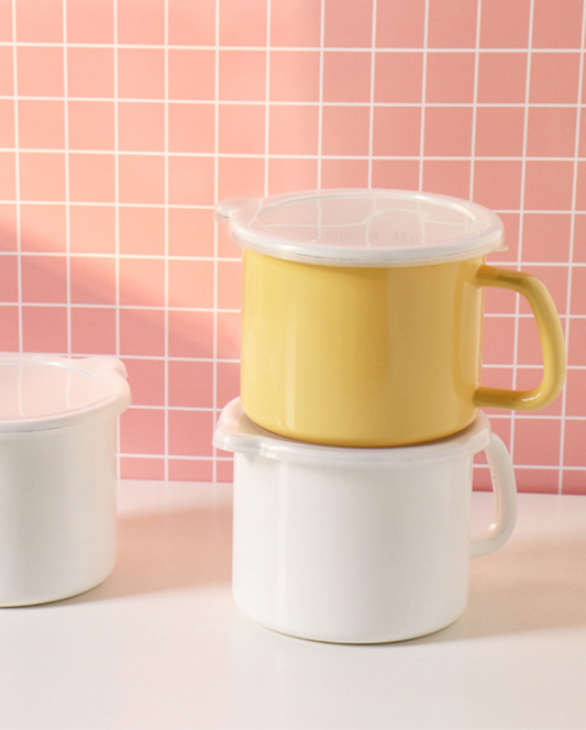 Enamel Canister Pot (Round)
