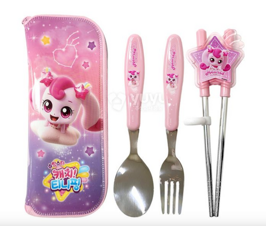 Catch Teenieping Spoon+Fork+Chopsticks+Case Set