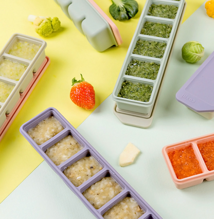 Premium Dual-Sealed Silicone Baby Food Freezer Tray (6 Cubes)