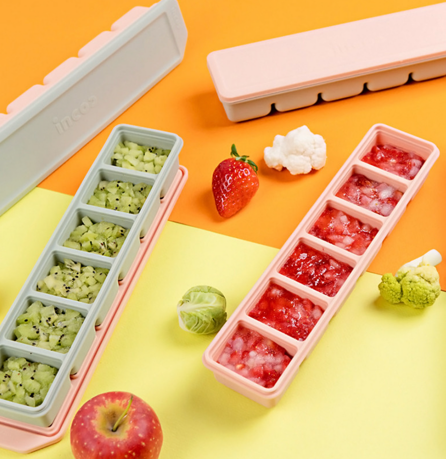 Premium Dual-Sealed Silicone Baby Food Freezer Tray (6 Cubes)
