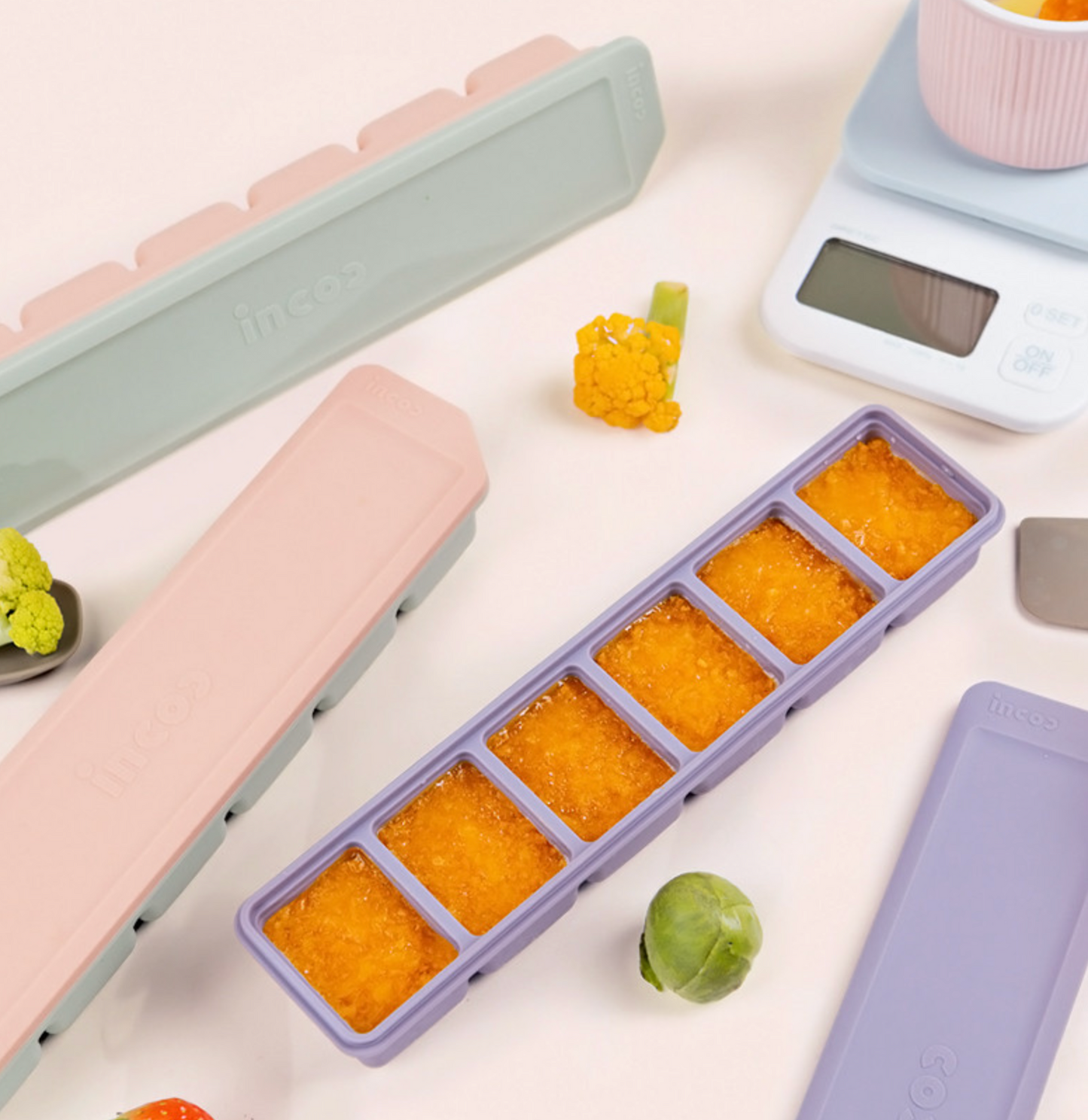 Premium Dual-Sealed Silicone Baby Food Freezer Tray (6 Cubes)